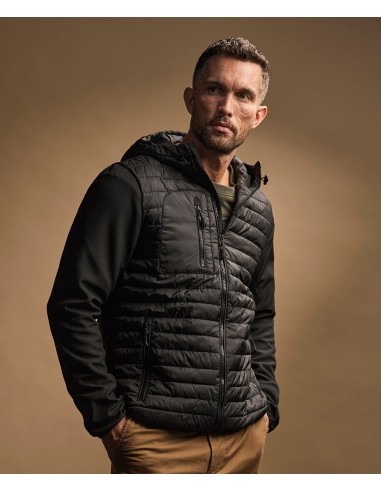 TEE-9628-Mens Hooded Crossover Jacket
